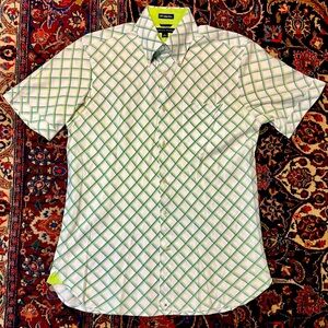 TOMMY HILFIGER NWOT Vintage 80s Button Down Short Sleeve Cotton Shirt Size M